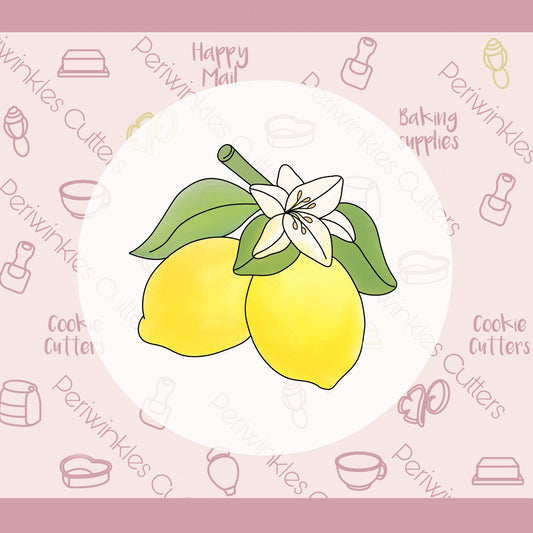 Lemons Branch with Flower Cookie Cutter - Periwinkles Cutters