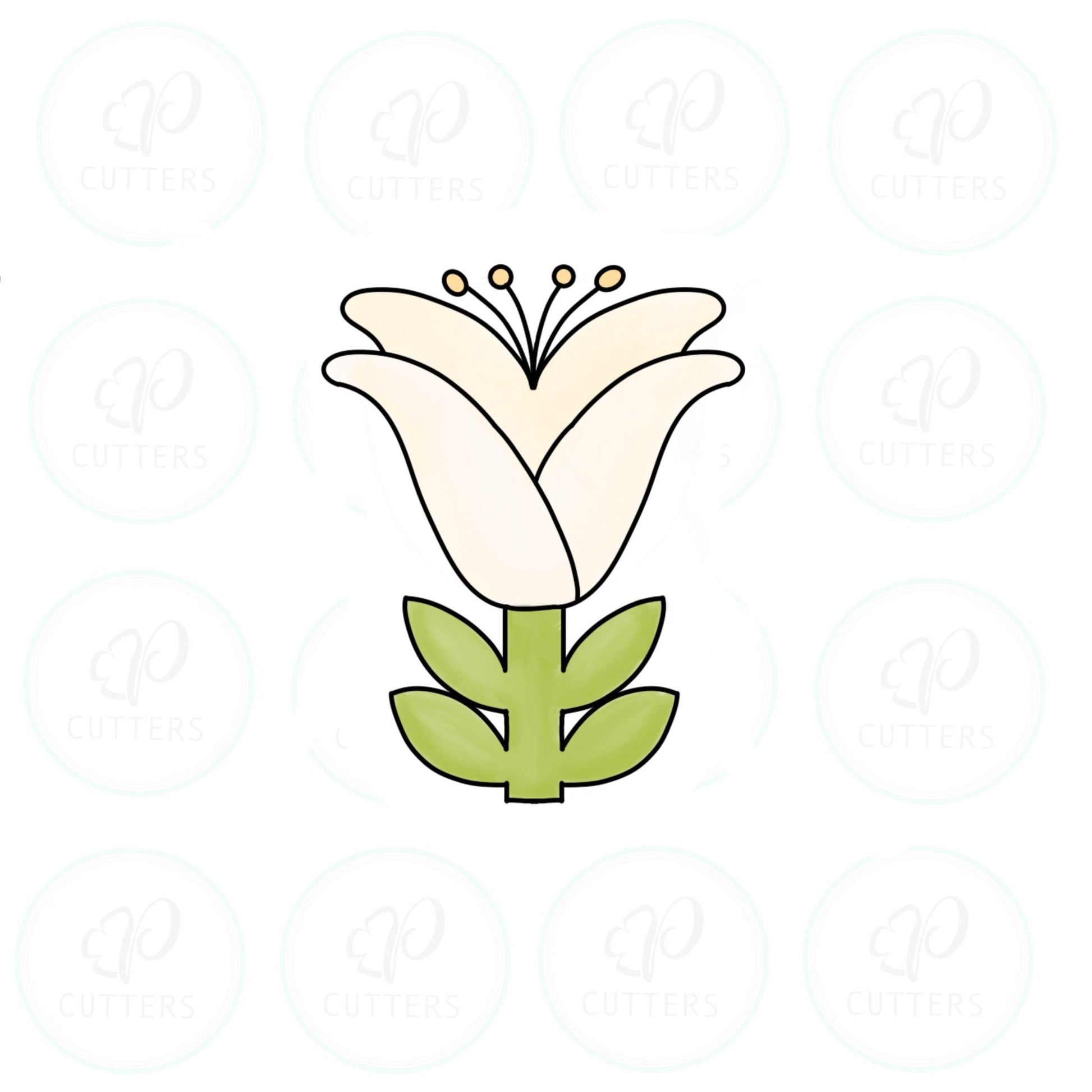Lily Flower Cookie Cutter - Periwinkles Cutters