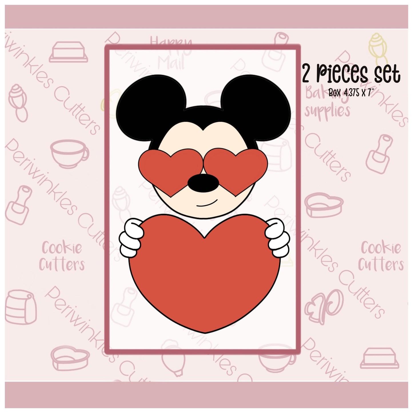 Love Mouse Set of 2 Cookie Cutter - Periwinkles Cutters