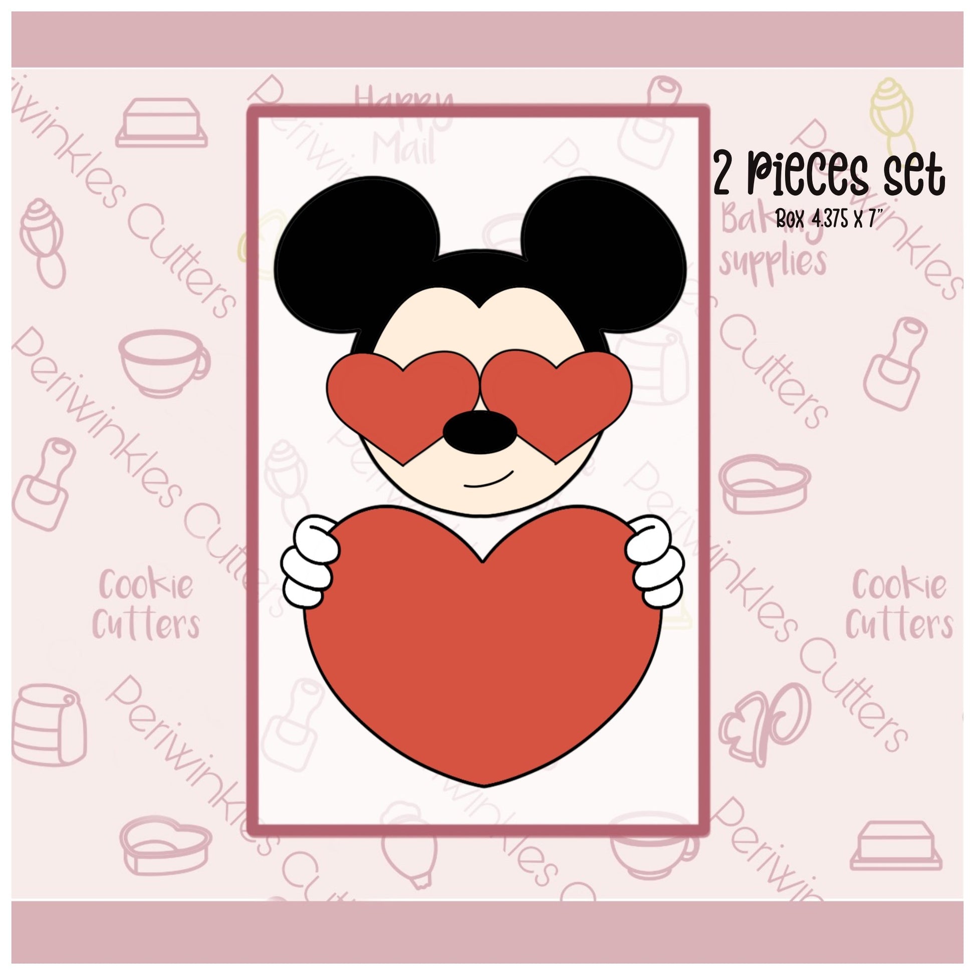 Love Mouse Set of 2 Cookie Cutter - Periwinkles Cutters