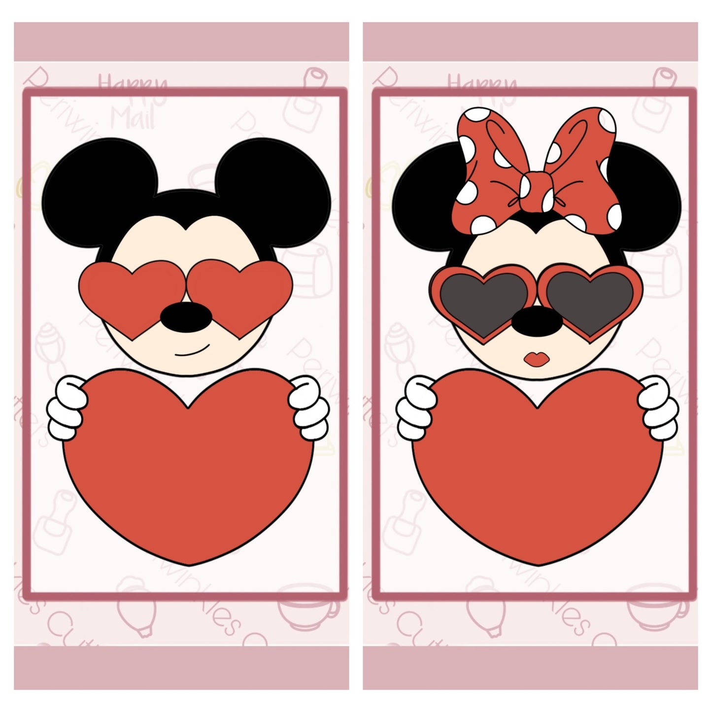 Love Mouse Set of 2 Cookie Cutter - Periwinkles Cutters