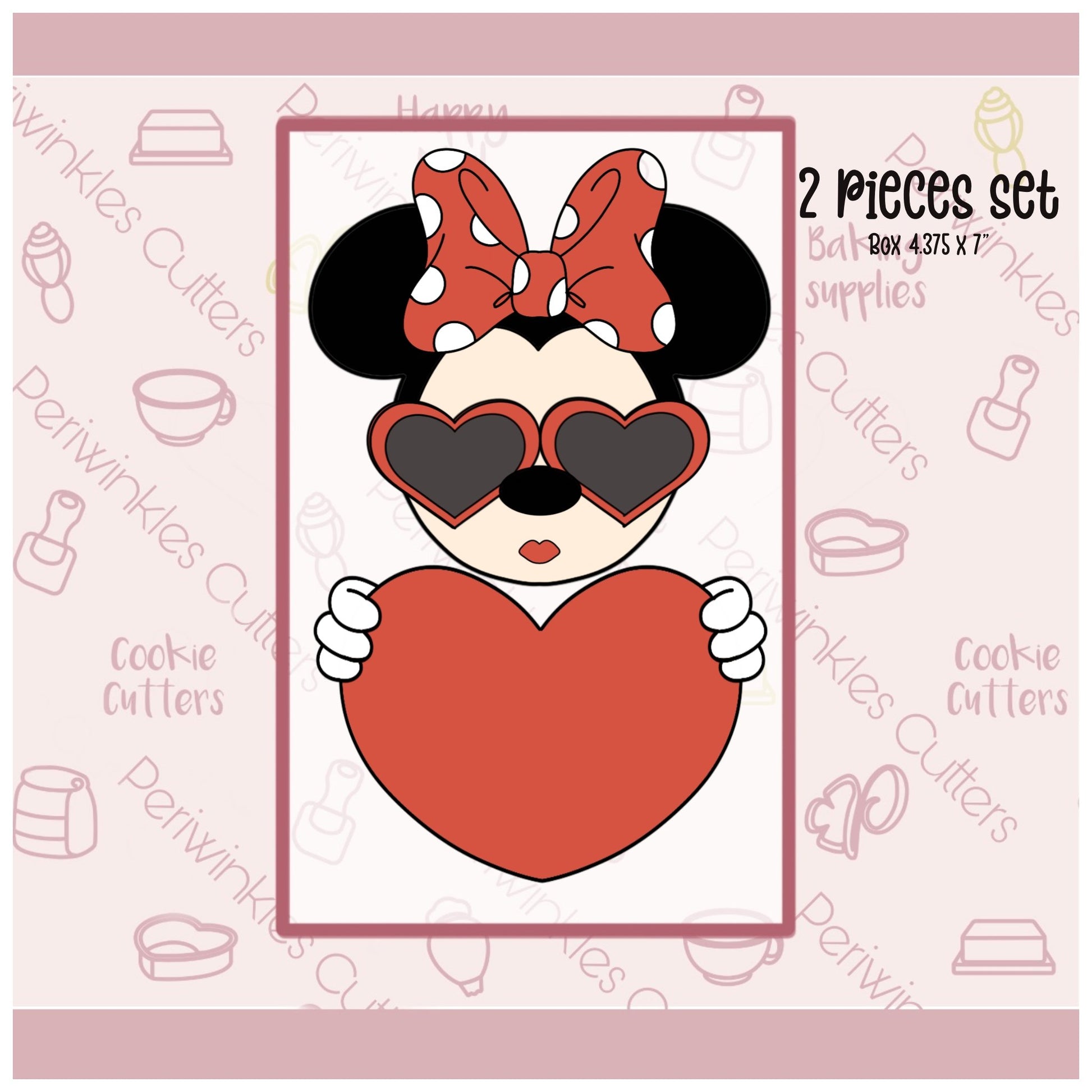 Love Mouse Set of 2 Cookie Cutter - Periwinkles Cutters