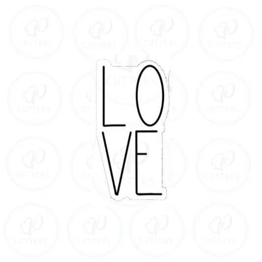 LOVE - Tall Cookie Cutter - Periwinkles Cutters