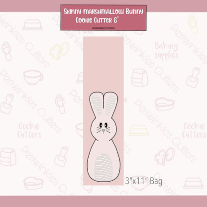 Marshmallow Bunny Long Cookie Cutter - Periwinkles Cutters