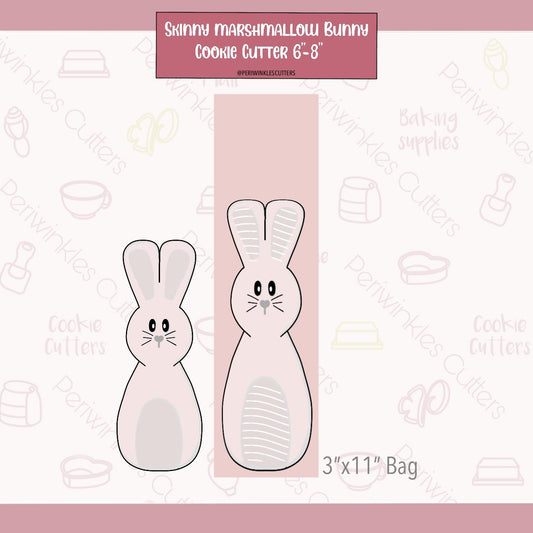 Marshmallow Bunny Long Cookie Cutter - Periwinkles Cutters