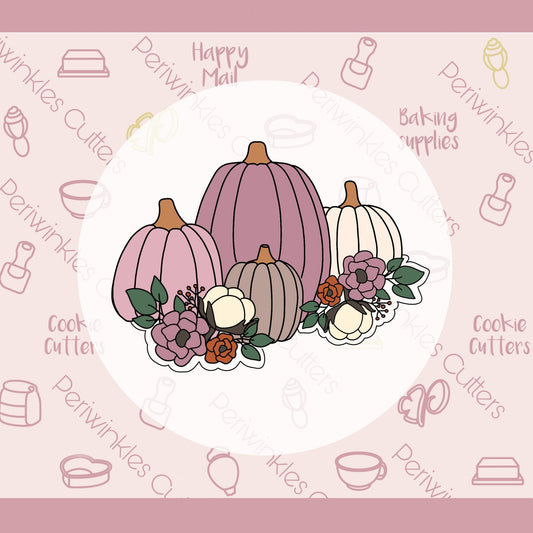 Mauve Floral Harvest Cookie Cutter - Periwinkles Cutters