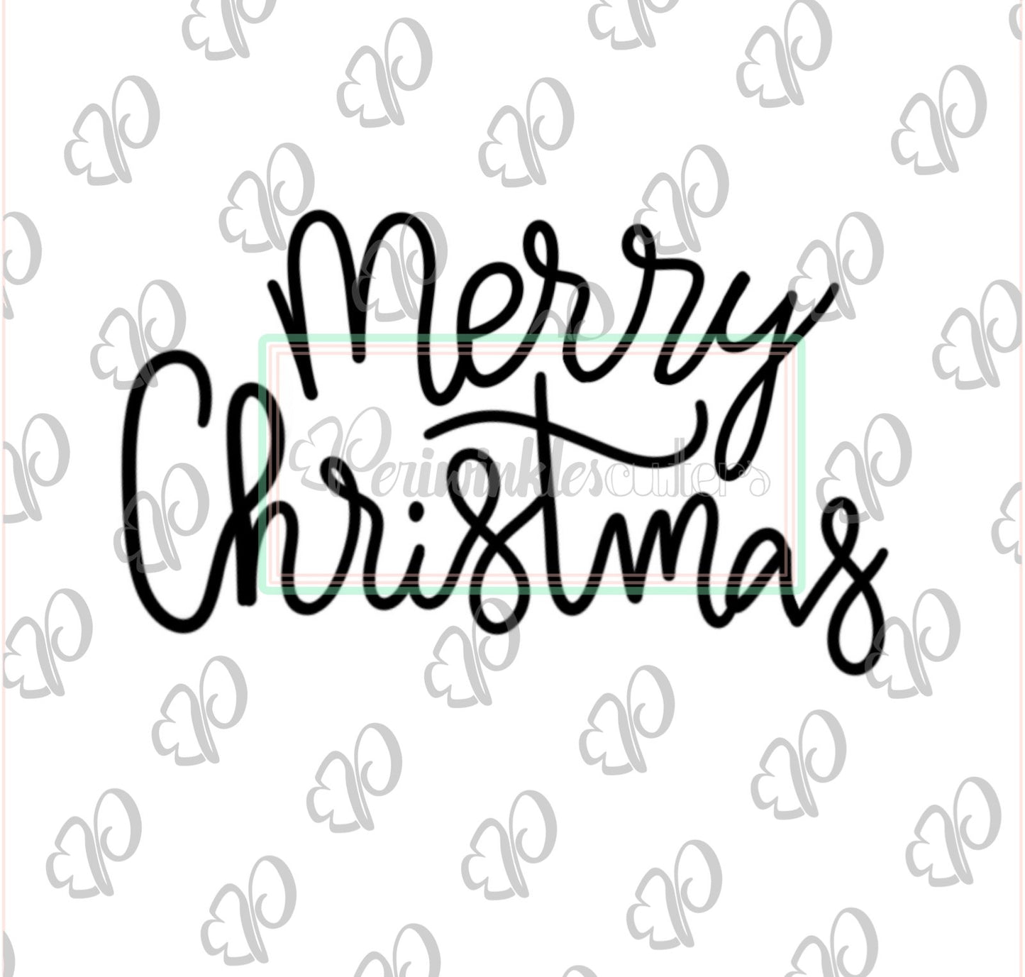 Merry Christmas Lettering Plaque Cookie Cutter - Periwinkles Cutters