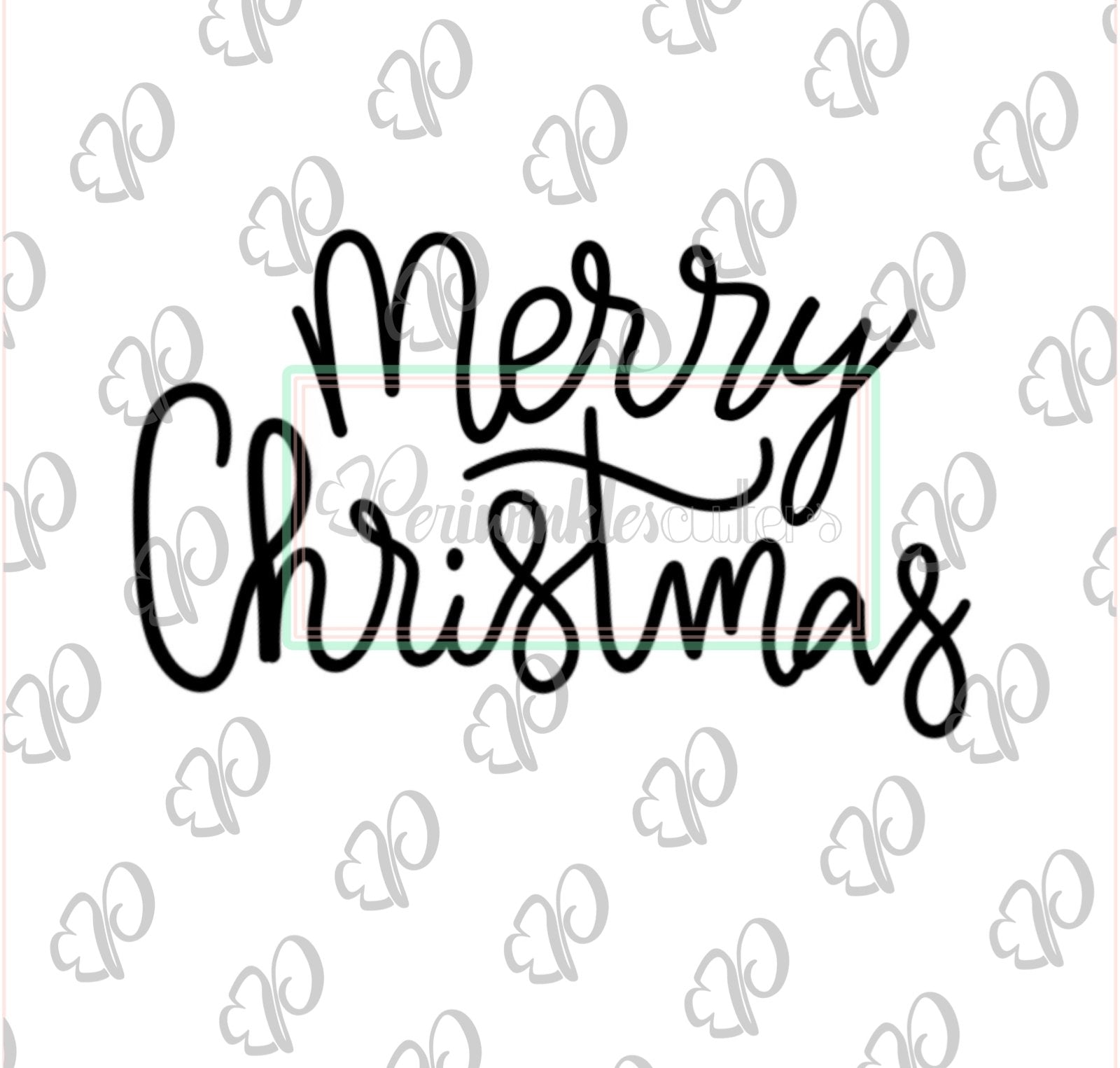 Merry Christmas Lettering Plaque Cookie Cutter - Periwinkles Cutters