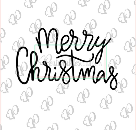 Merry Christmas Lettering Plaque Cookie Cutter - Periwinkles Cutters