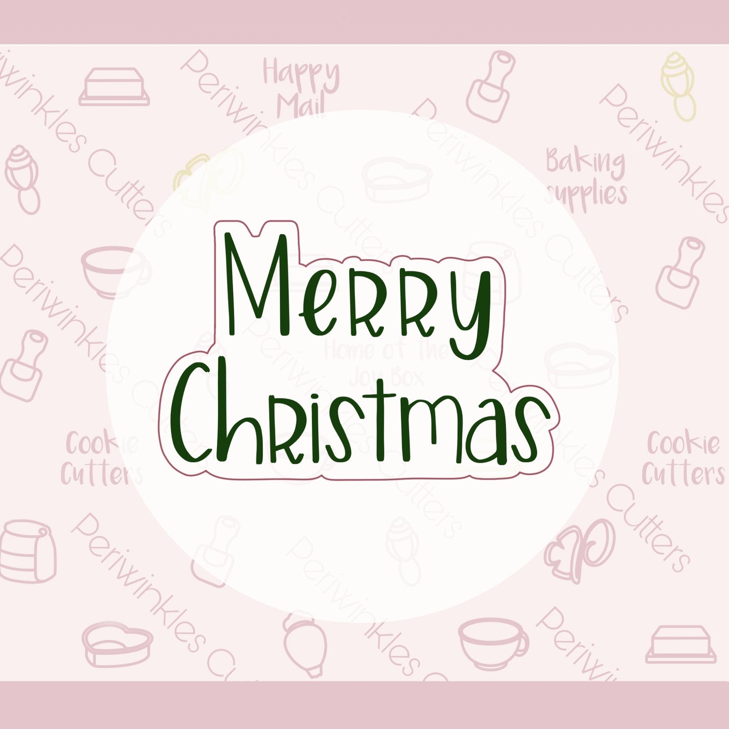 Merry Christmas or Happy Hanukkah Simple Font Plaque 2020 Cookie Cutter - Periwinkles Cutters
