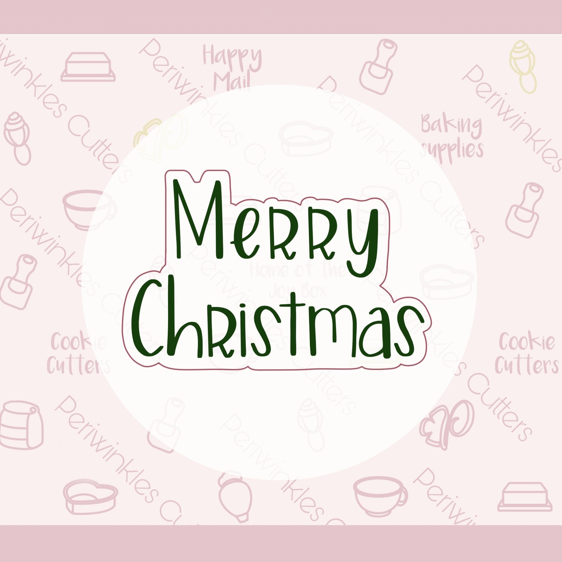 Merry Christmas or Happy Hanukkah Simple Font Plaque 2020 Cookie Cutter - Periwinkles Cutters
