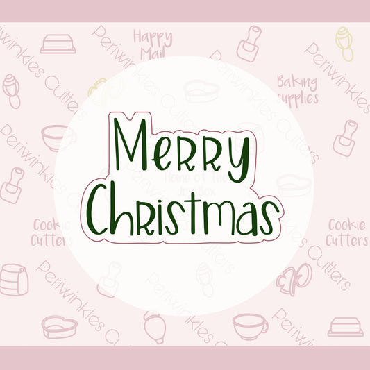 Merry Christmas or Happy Hanukkah Simple Font Plaque 2020 Cookie Cutter - Periwinkles Cutters