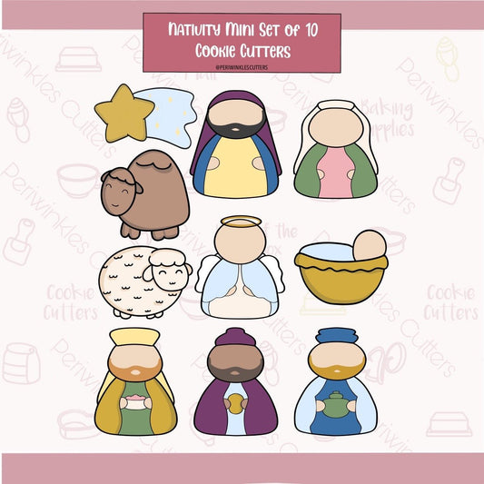 Mini Nativity 10 Pieces Set - Periwinkles Cutters Cookie Cutters