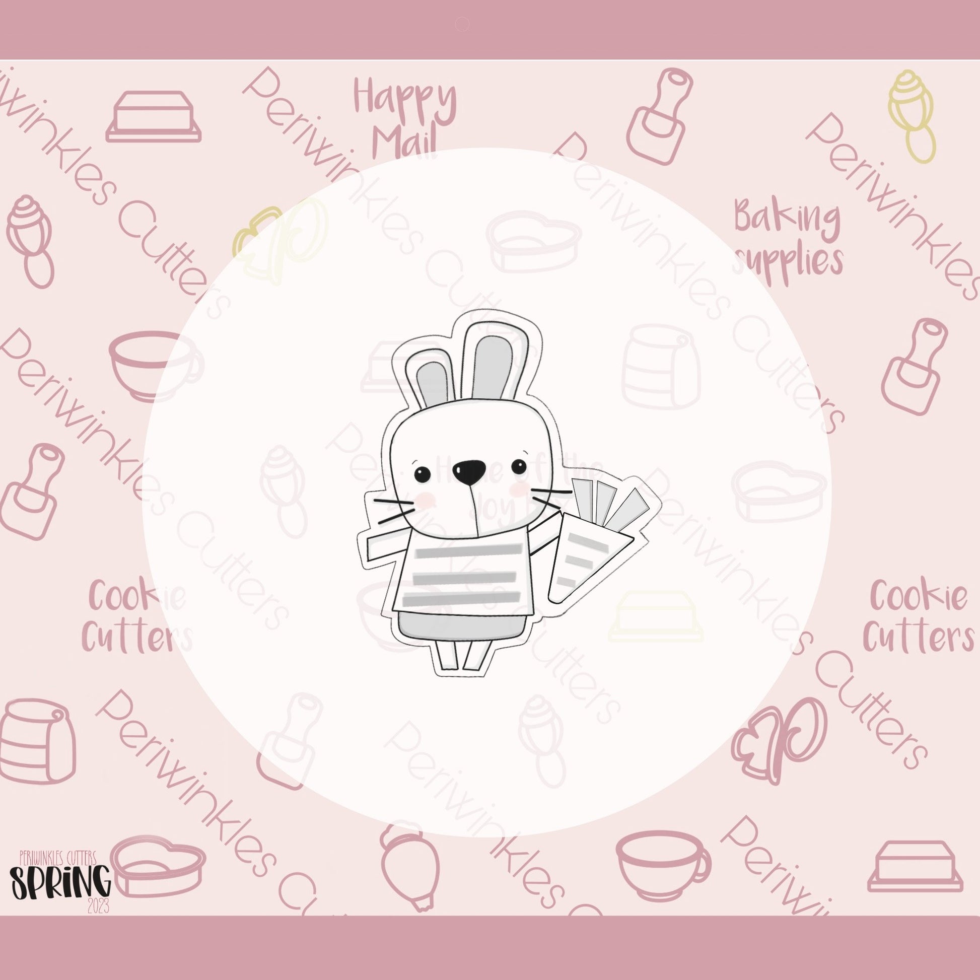 Modern Bunny Carrot Cookie Cutter - Periwinkles Cutters