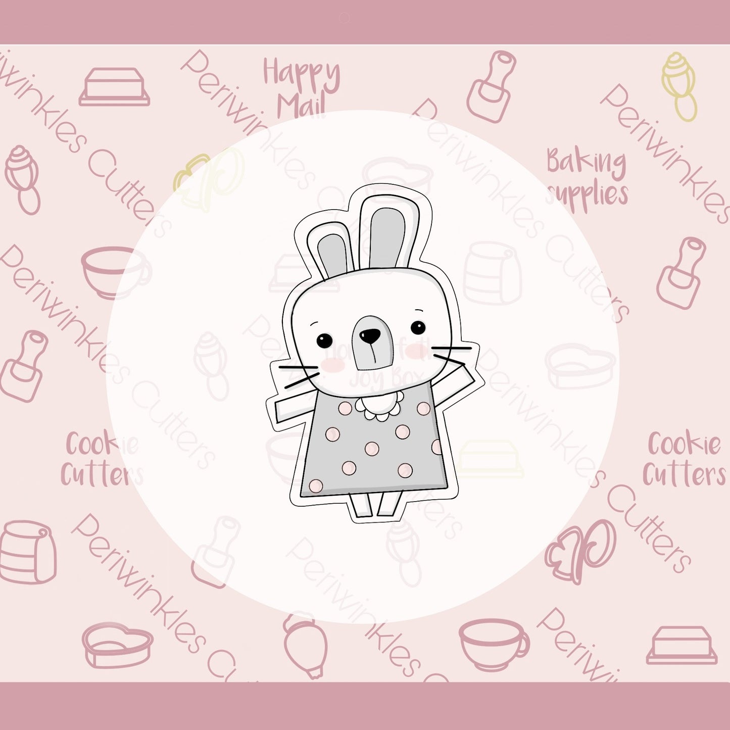 Modern Bunny Girl Cookie Cutter - Periwinkles Cutters