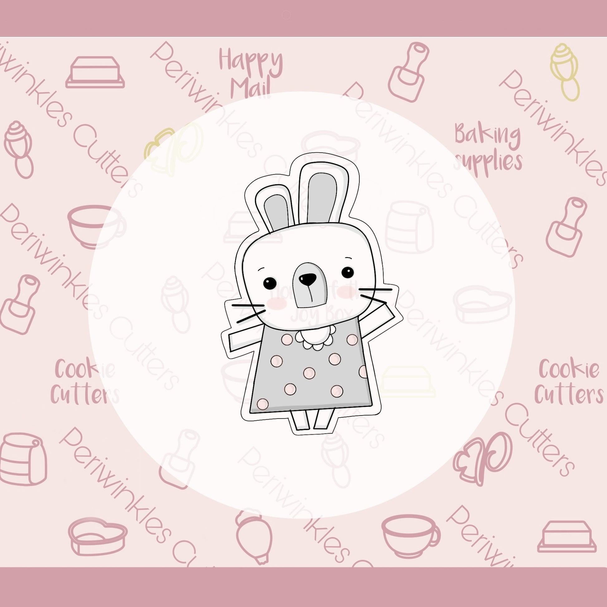 Modern Bunny Girl Cookie Cutter - Periwinkles Cutters