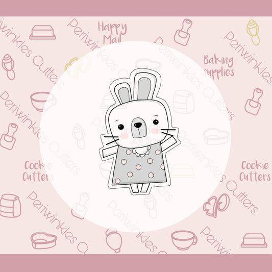 Modern Bunny Girl Cookie Cutter - Periwinkles Cutters