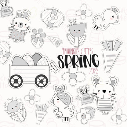 Modern Bunny Girl Cookie Cutter - Periwinkles Cutters