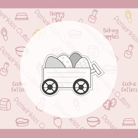 Modern Easter Egg Wagon Cookie Cutter - Periwinkles Cutters