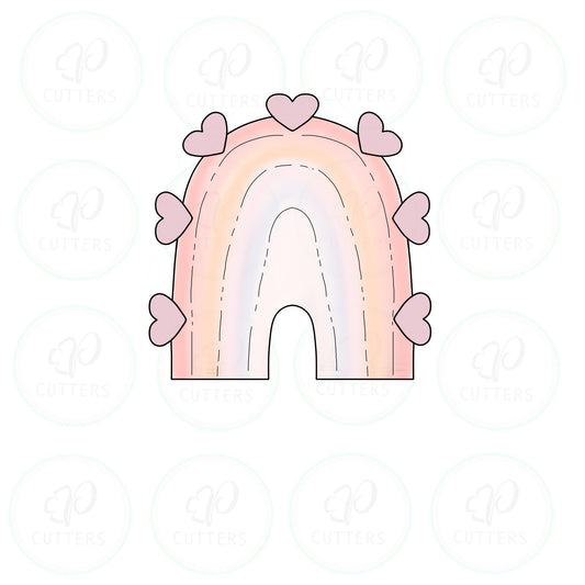 Modern Heart Rainbow Cookie Cutter - Periwinkles Cutters
