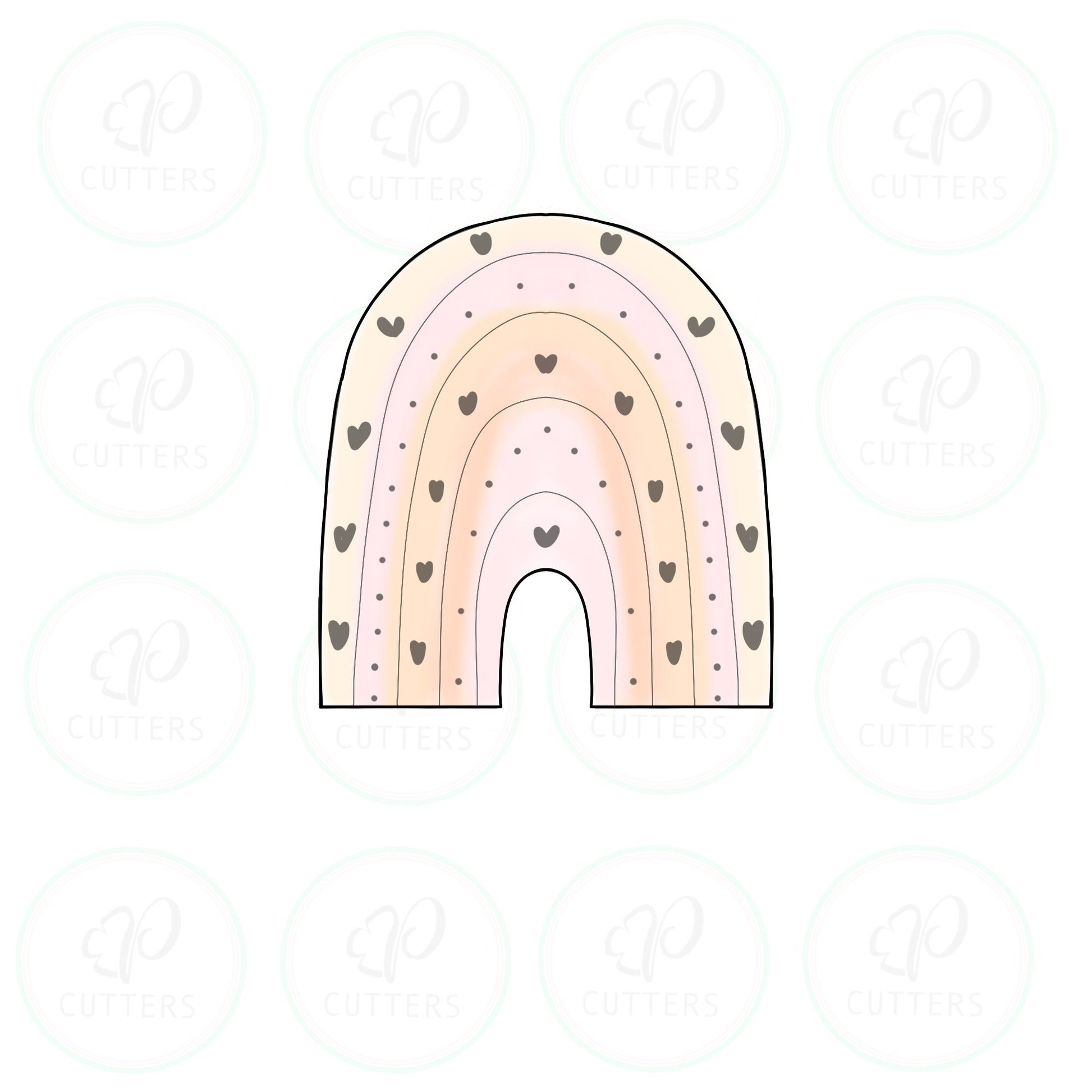 Modern Rainbow Cookie Cutter - Periwinkles Cutters