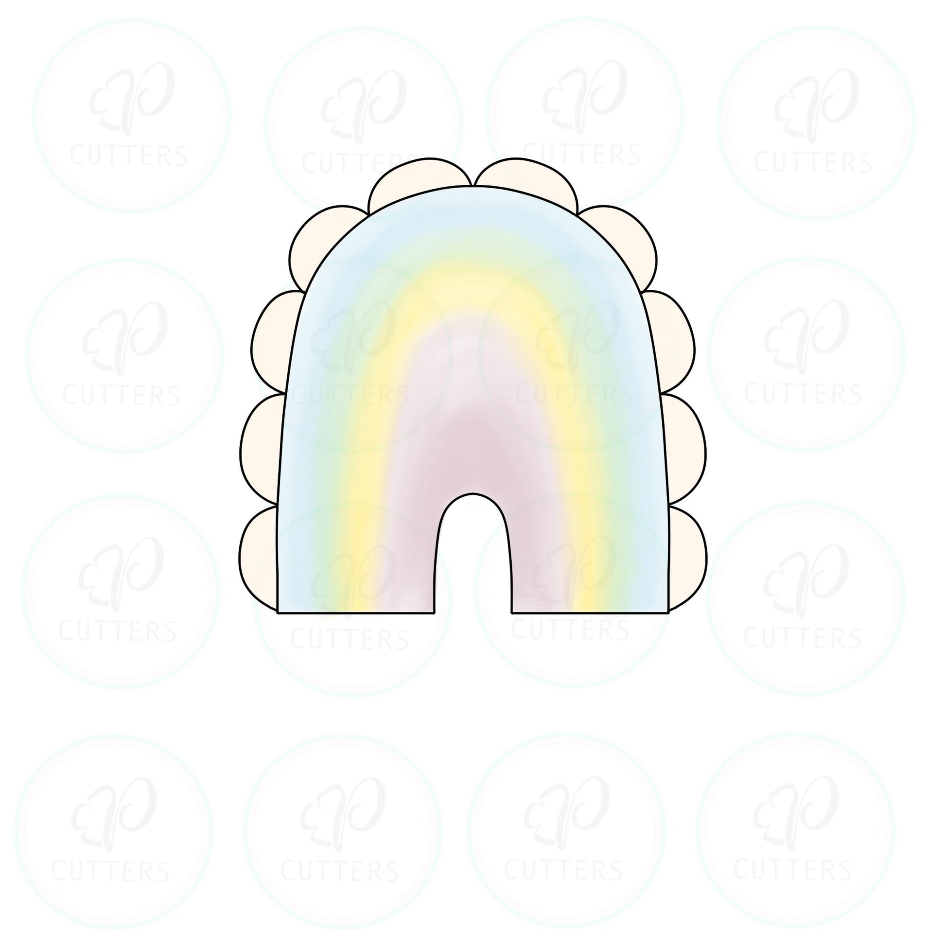 Modern Scallop Rainbow Cookie Cutter - Periwinkles Cutters