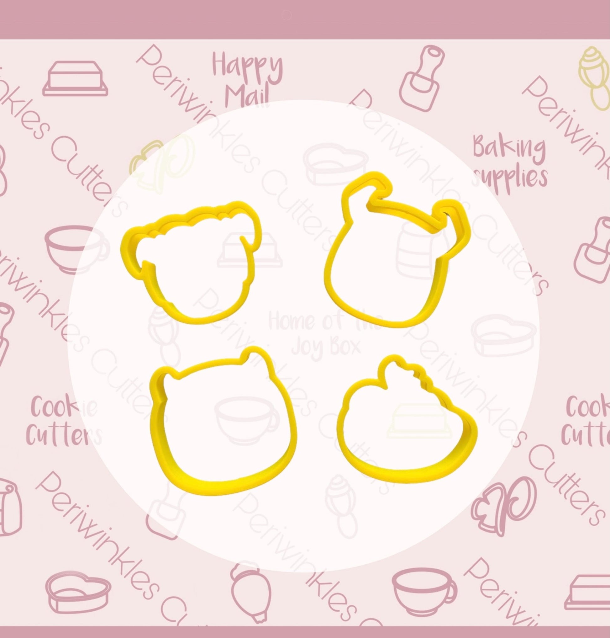 Monsters Set of 4 Cookie Cutter - Periwinkles Cutters