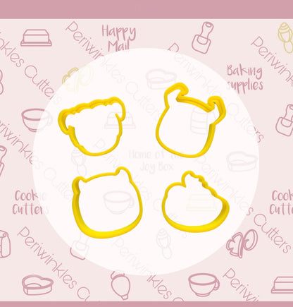 Monsters Set of 4 Cookie Cutter - Periwinkles Cutters