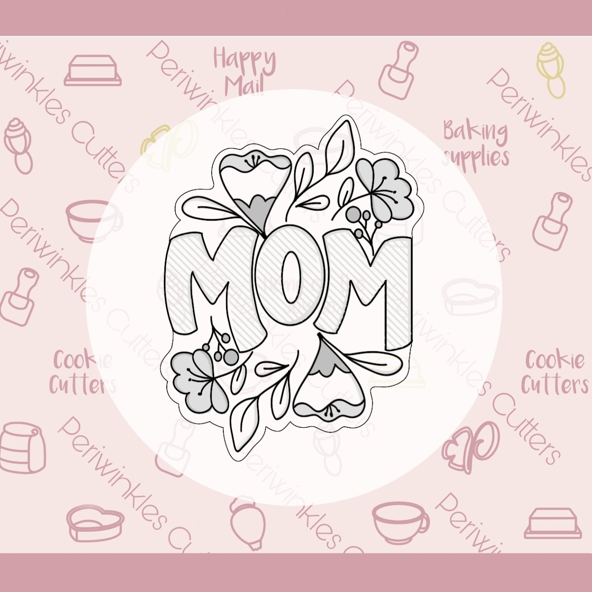 Mother's Day Greeting Card Cookie Cutter - Periwinkles Cutters