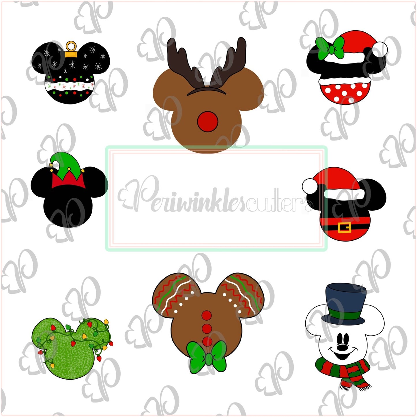 Mouse Christmas Set of Cookie Cutter - Periwinkles Cutters