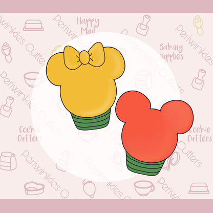 Mouse Ears Bow Christmas Bulb Cookie Cutter - Periwinkles Cutters