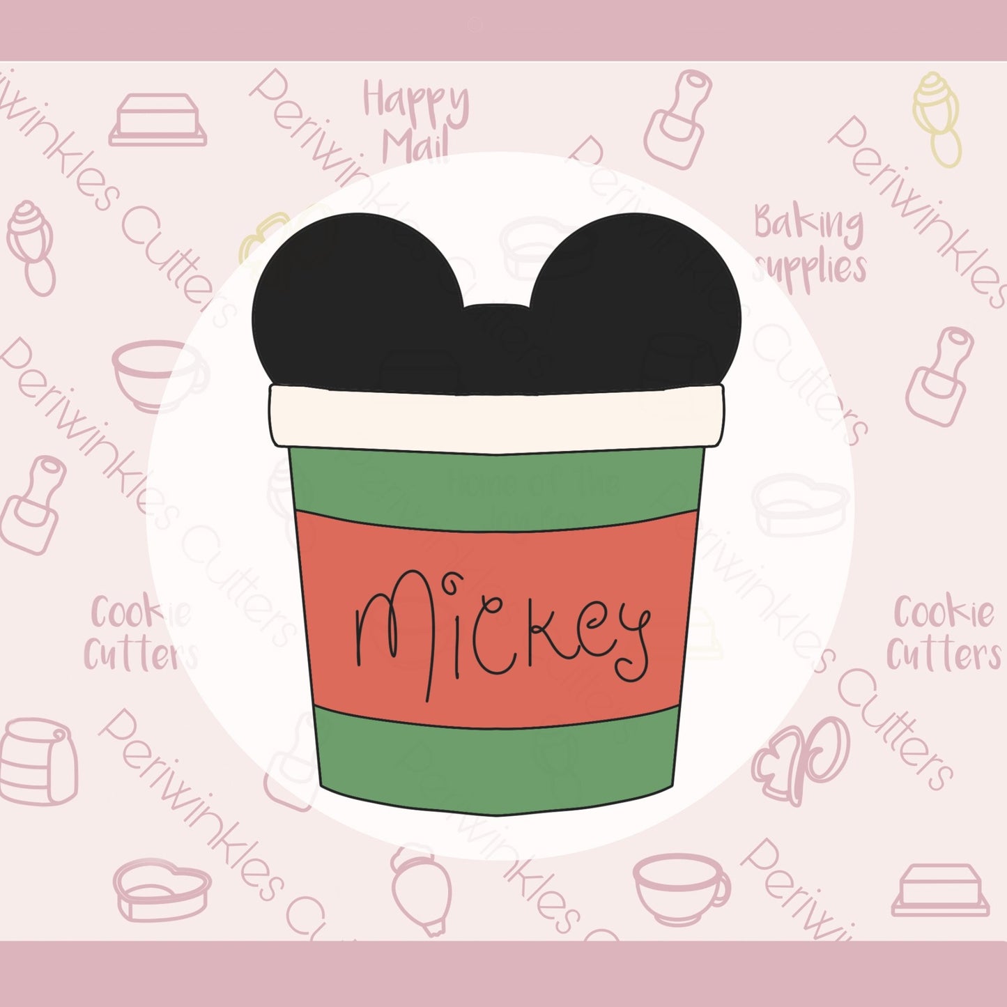 Mouse Ears Coffee Cup Cookie Cutter - Periwinkles Cutters