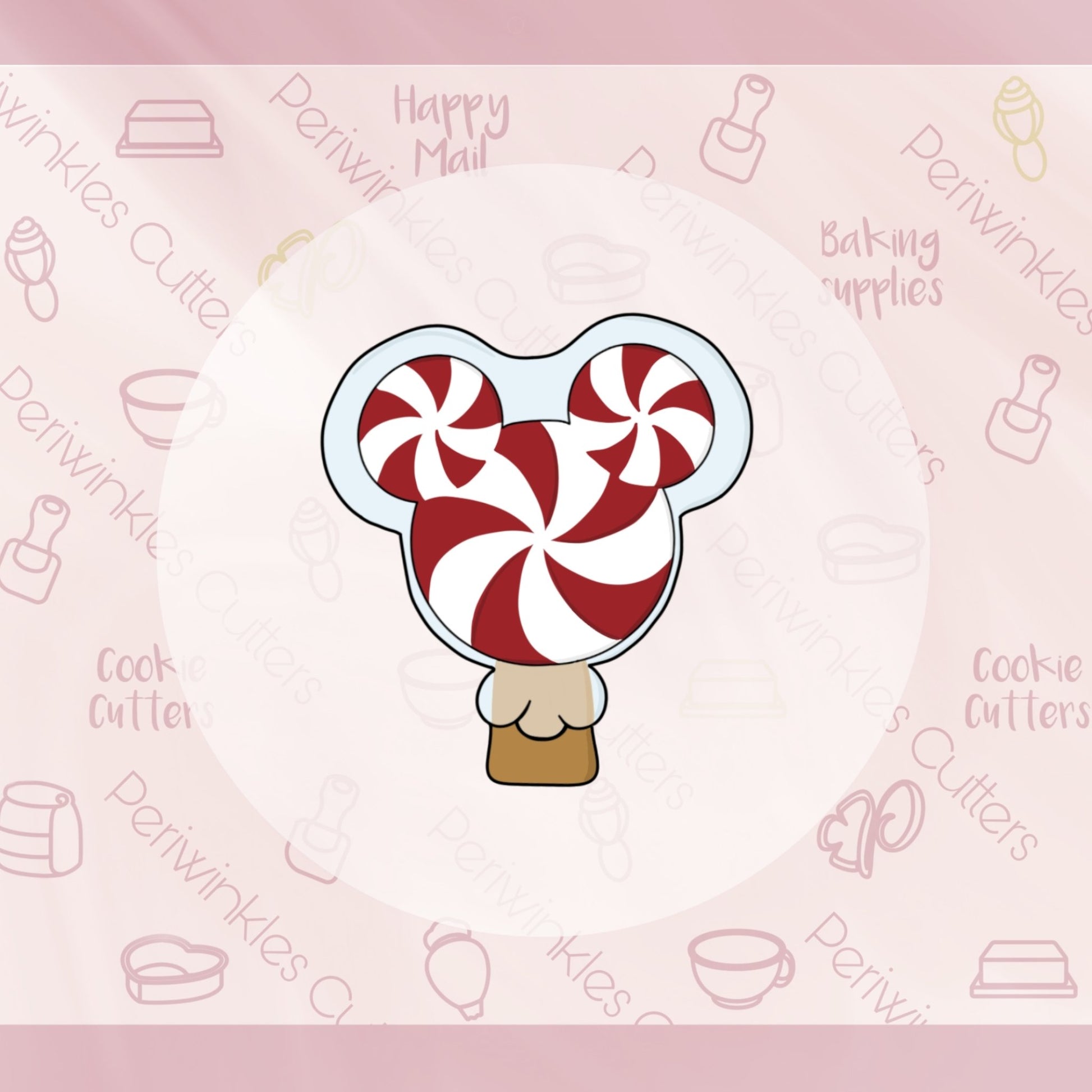 Mouse Ears Cotton Candy Lollipop Cookie Cutter - Periwinkles Cutters