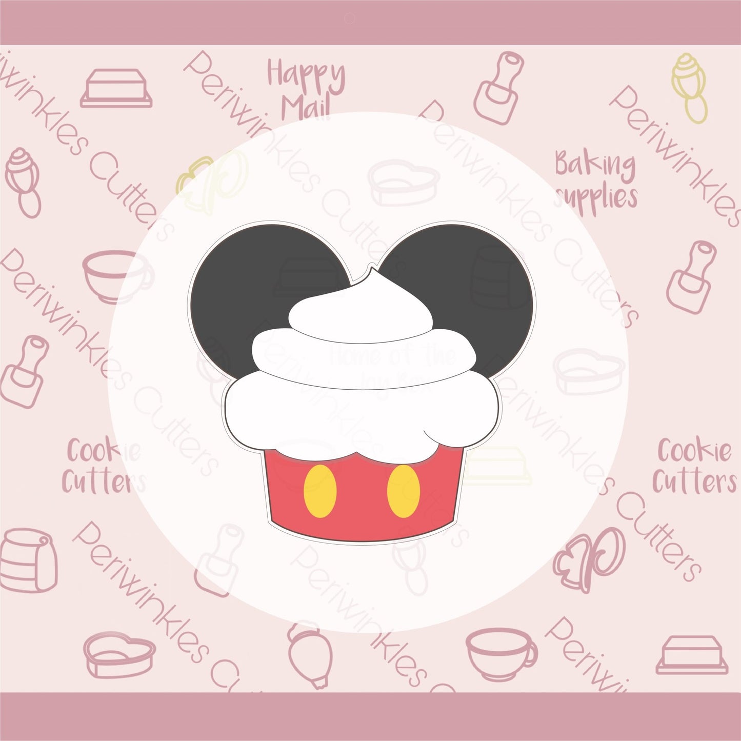 Mouse Ears Cupcake Cookie Cutter - Periwinkles Cutters