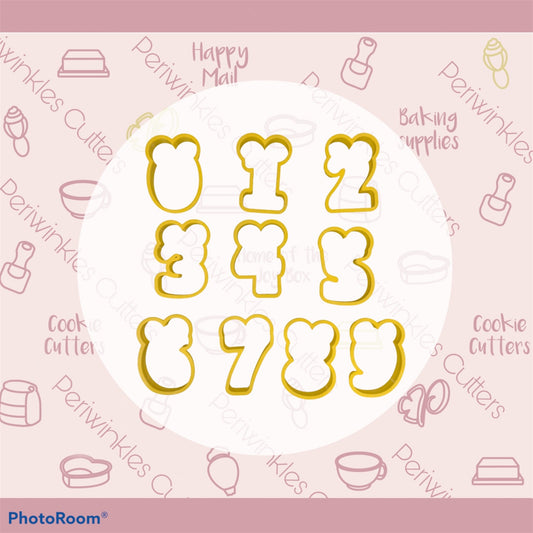 Mouse Ears Numbers Cookie Cutter - Periwinkles Cutters