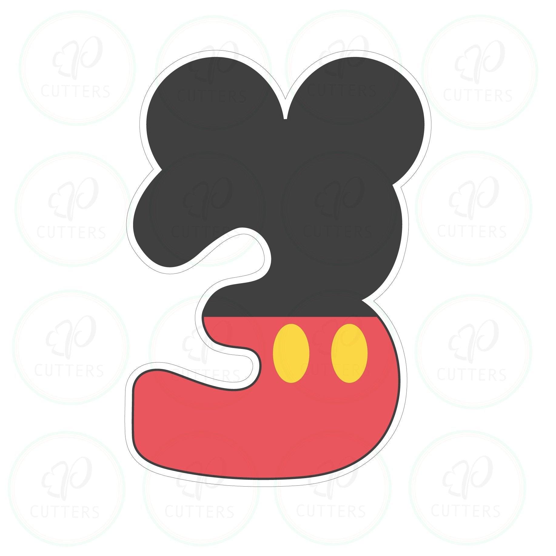 Mouse Ears Numbers Cookie Cutter - Periwinkles Cutters
