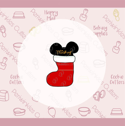 Mouse Ears Stocking Cookie Cutter - Periwinkles Cutters