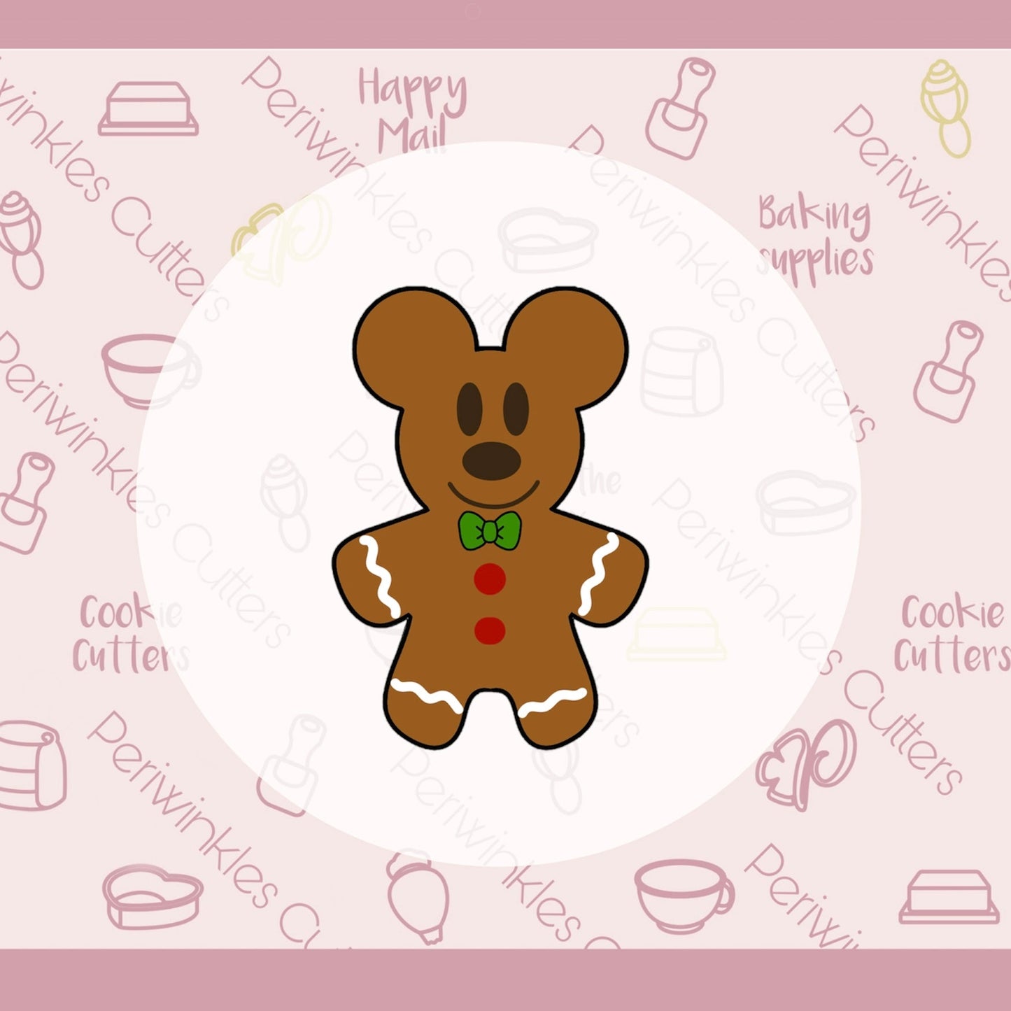 Mouse Gingerbread Cookie Cutter - Periwinkles Cutters