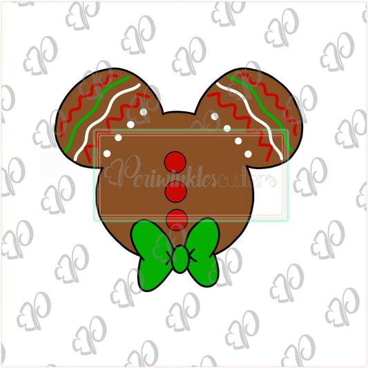 Mouse Gingerbread Head Cookie Cutter - Periwinkles Cutters