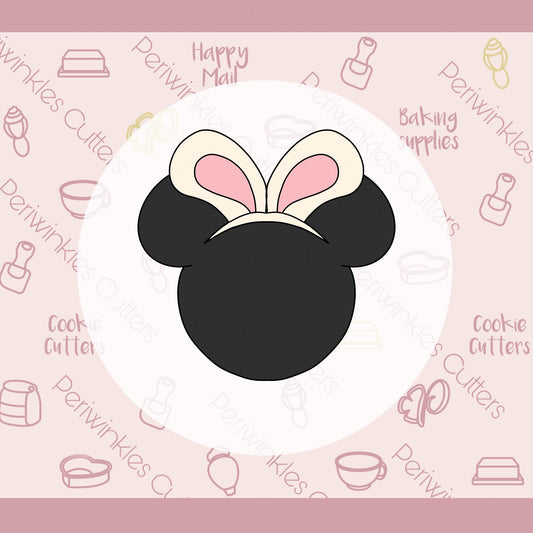 Mouse Head Bunny Ears Cookie Cutter - Periwinkles Cutters