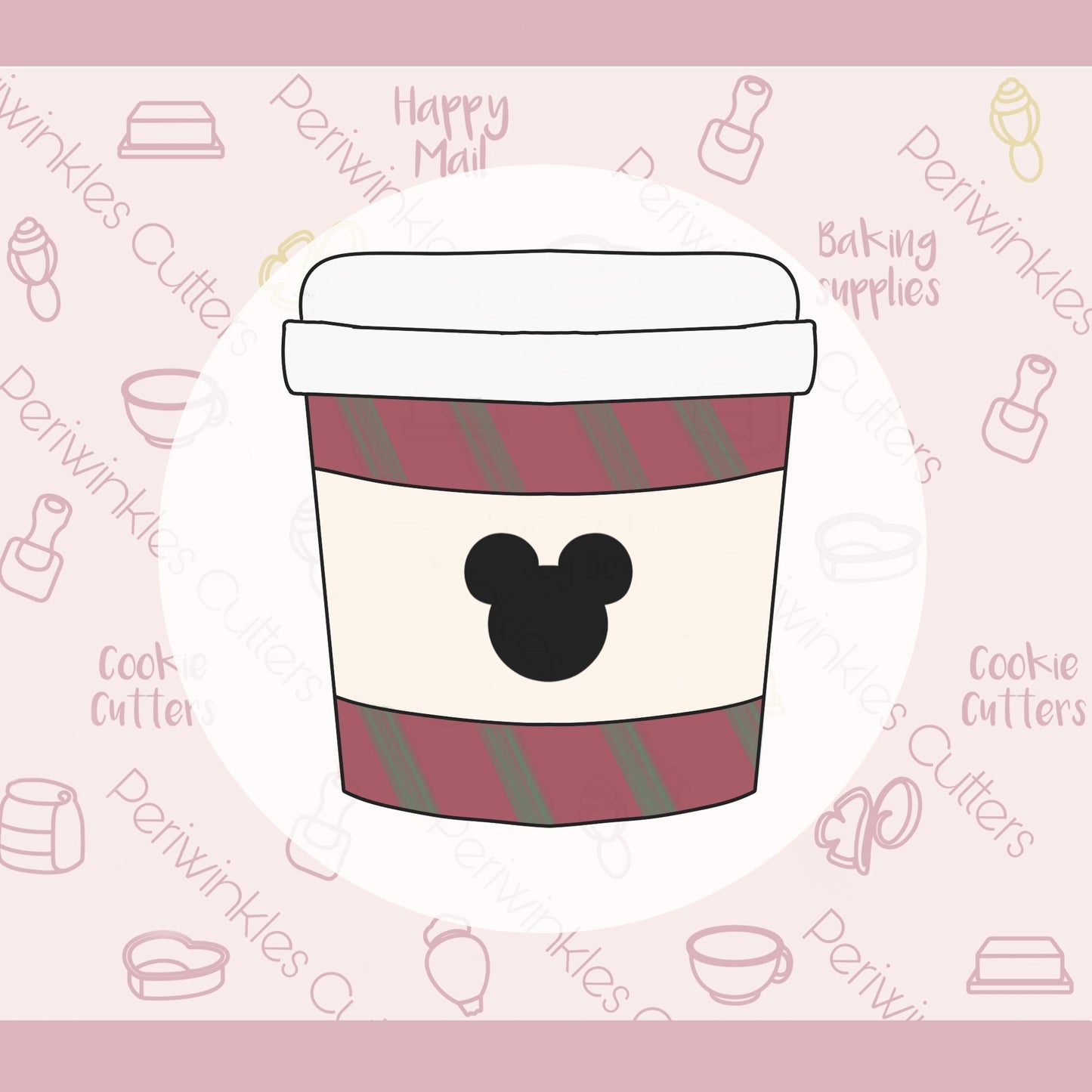 Mouse Head cut out Coffee Cup Cookie Cutter - Periwinkles Cutters