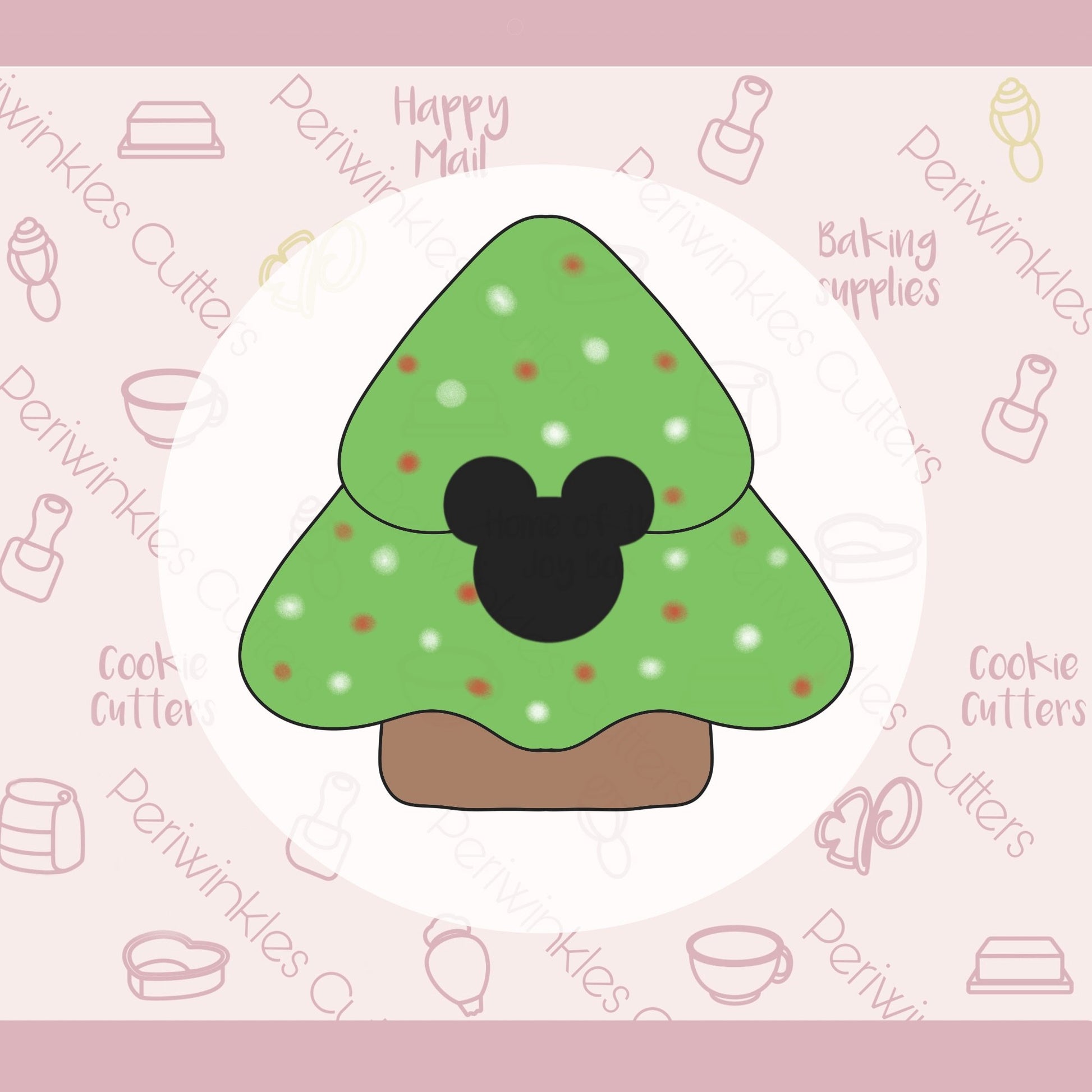 Mouse Head cut out Tree Cookie Cutter - Periwinkles Cutters