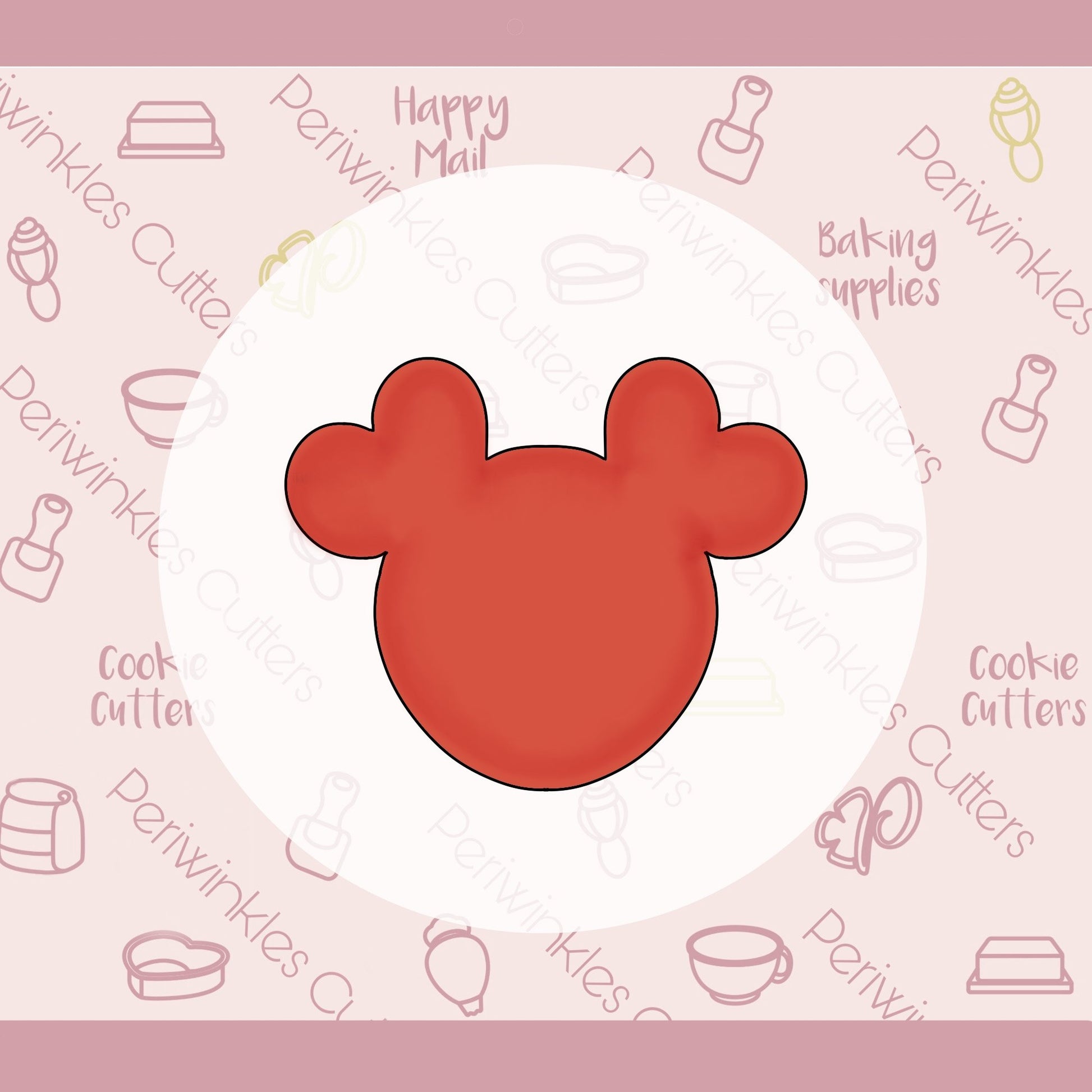 Mouse Heart Ears Cookie Cutter - Periwinkles Cutters