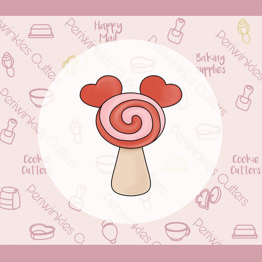 Mouse Heart Ears Lollipop Cookie Cutters - Periwinkles Cutters