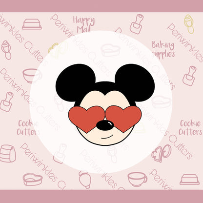 Mouse Love Face Cookie Cutter - Periwinkles Cutters