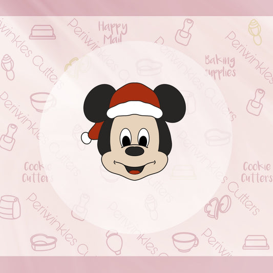 Mouse Santa Hat Face Cookie Cutter - Periwinkles Cutters