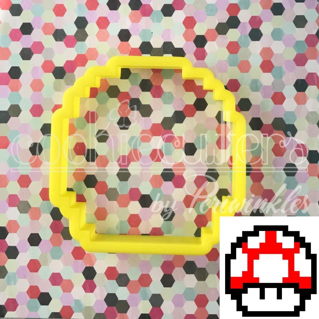 Mushroom Pixel Cookie Cutter - Periwinkles Cutters