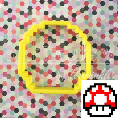 Mushroom Pixel Cookie Cutter - Periwinkles Cutters