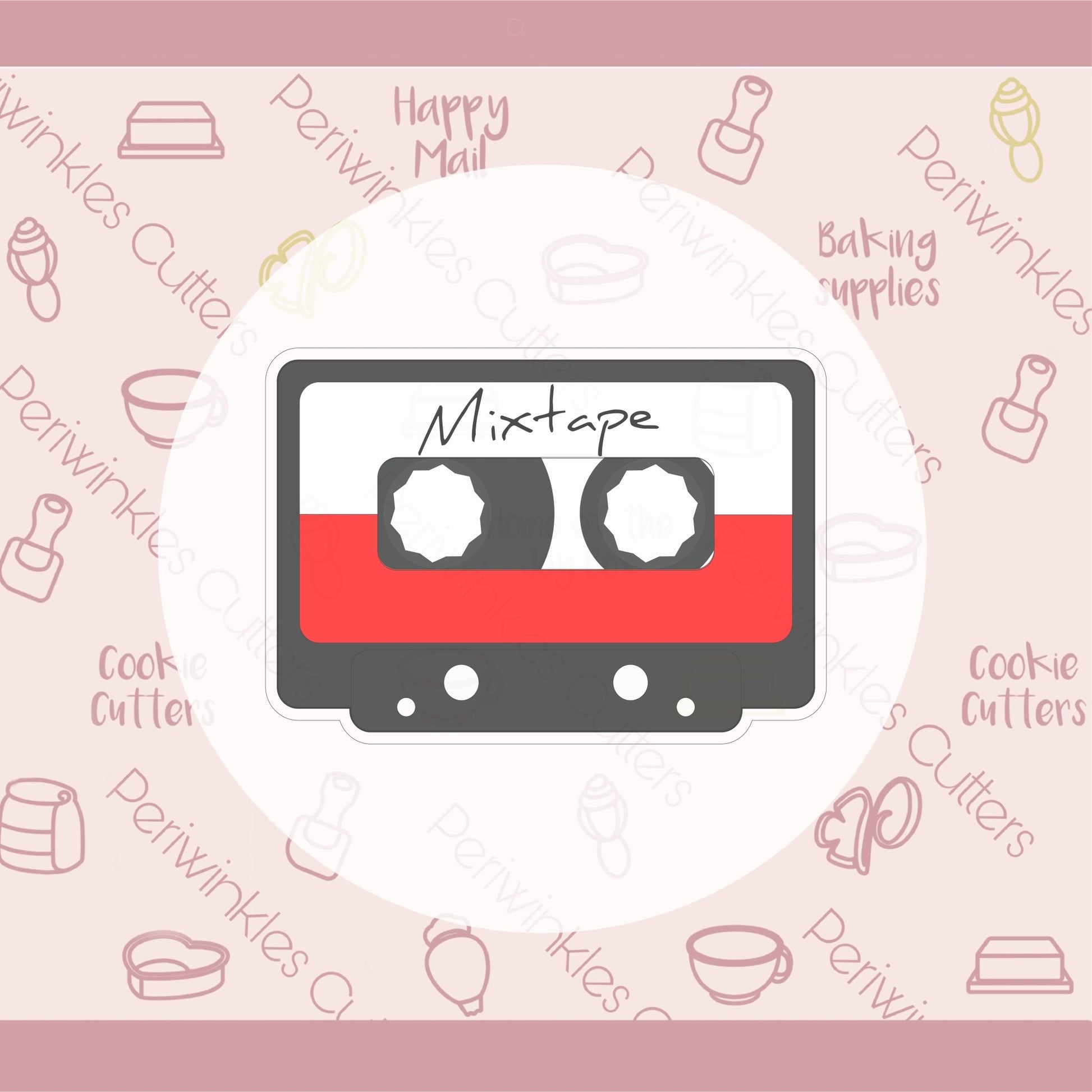 Music Cassette with cut out Cookie Cutter - Periwinkles Cutters