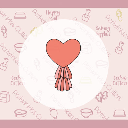 Mylar Heart Balloon Tassel Cookie Cutter - Periwinkles Cutters
